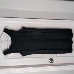 Banana Republic Black Sleeveless Sheath Dress with Lace Side Panels